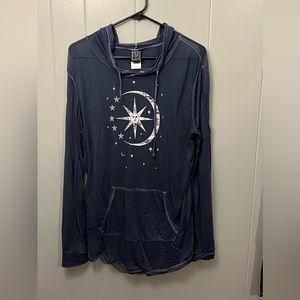 Moon graphic see through hoodie